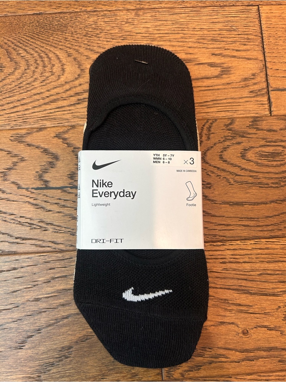 Nike Everyday Lightweight Black No-Show Footies - 3 Pack